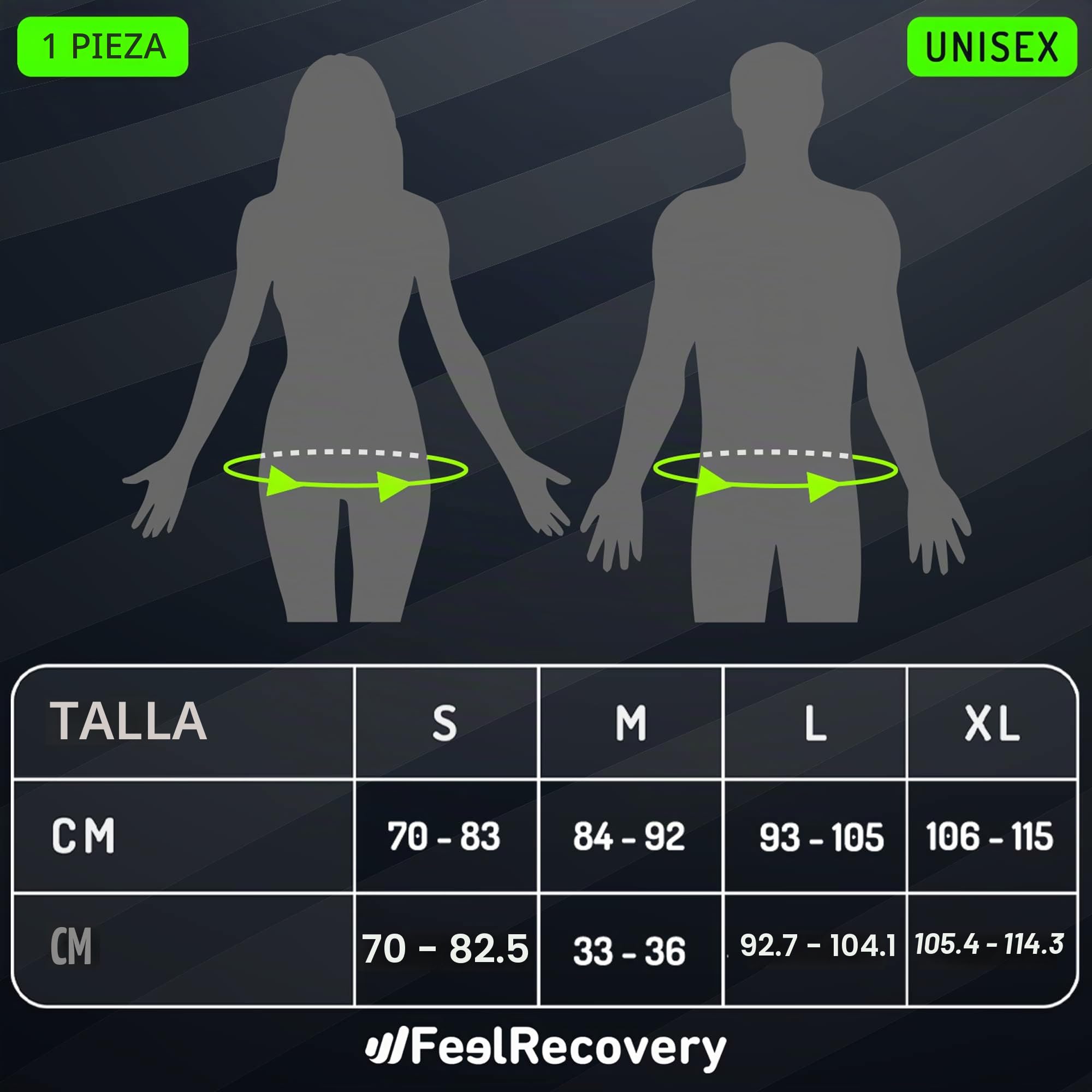 Feel Recovery Faja Lumbar Hombre/Mujer - Faja Ortopédica para Trabajo y Deporte - Cinturón Lumbar para Ciática, Hernia de Disco, Lumbago, Escoliosis y Alivio del Dolor Espalda