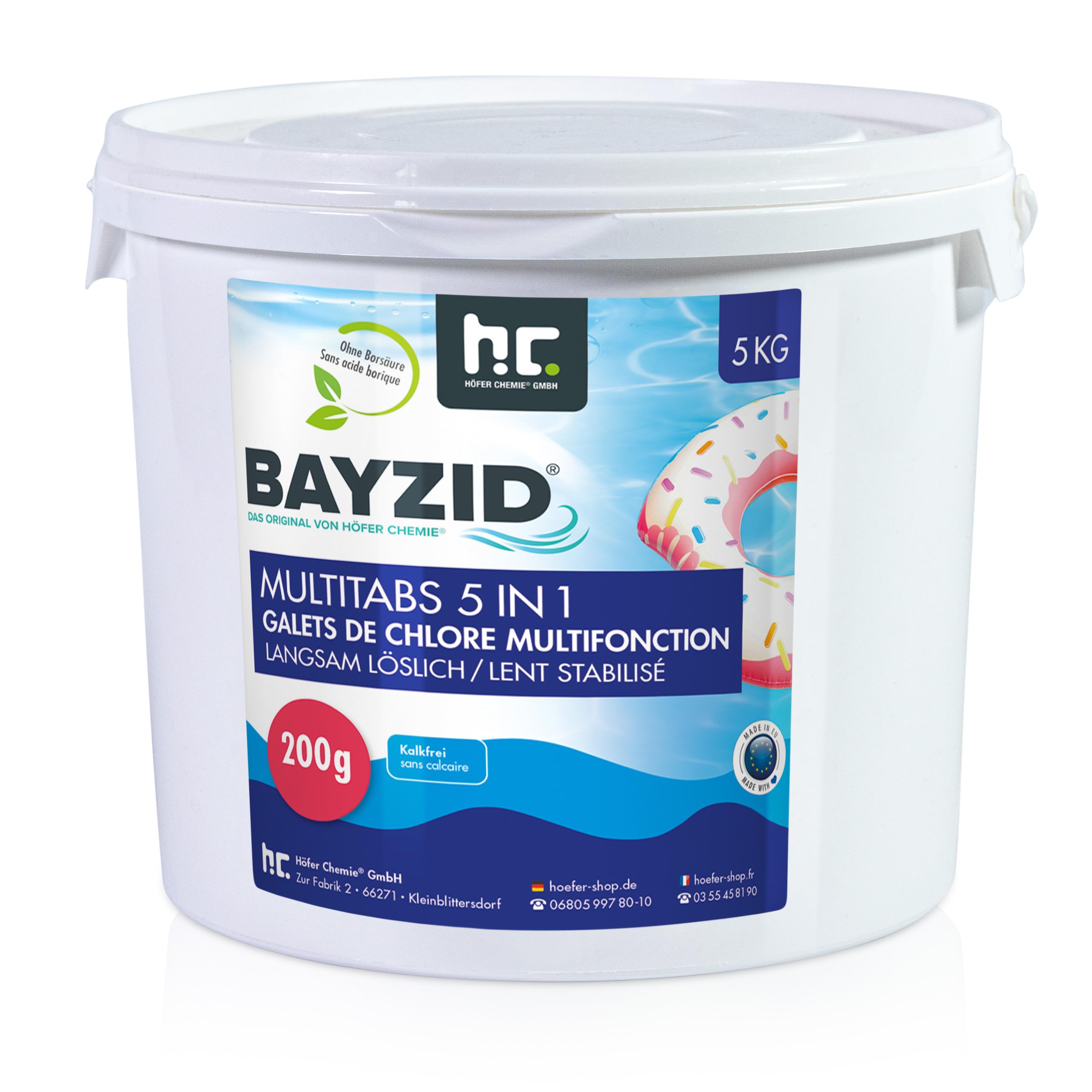 BAYZID Chlor Multitabs 5 in 1-200g Chlortabletten für Pool