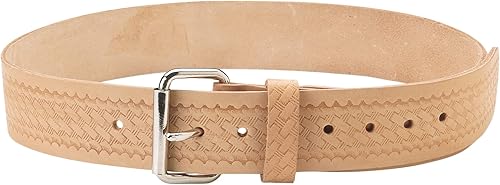 CLC Custom Leathercraft E4521 - Cinturón de trabajo de cuero con relieve de 2 pulgadas de ancho, 29 a 46 pulgadas, color beige