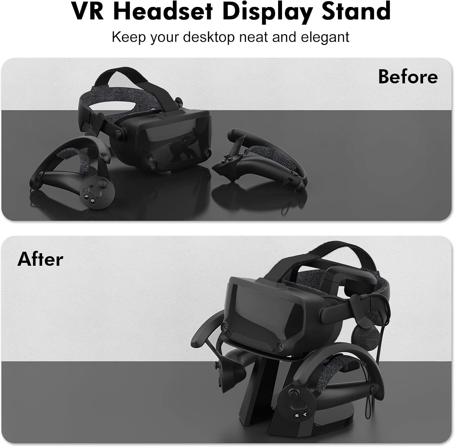 AMVR VR Headset Display Stand and Controllers Holder for Steam Valve Index Virtual Reality Mount Station