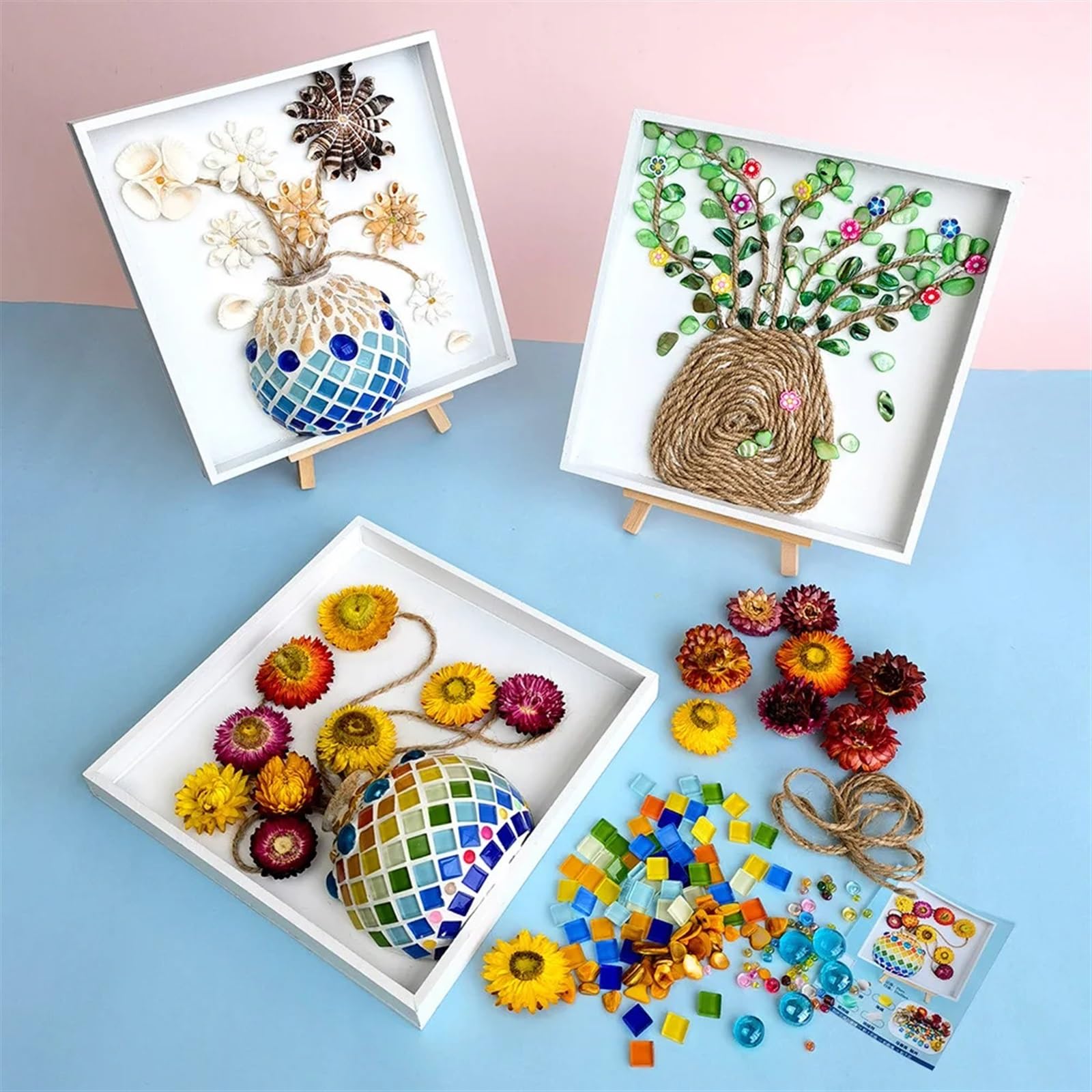 MEYTXOA Kit Mosaico Pittura decorativa tridimensionale fatta a mano, pacchetto di materiali didattici for ornamenti pittura creativa a mosaico