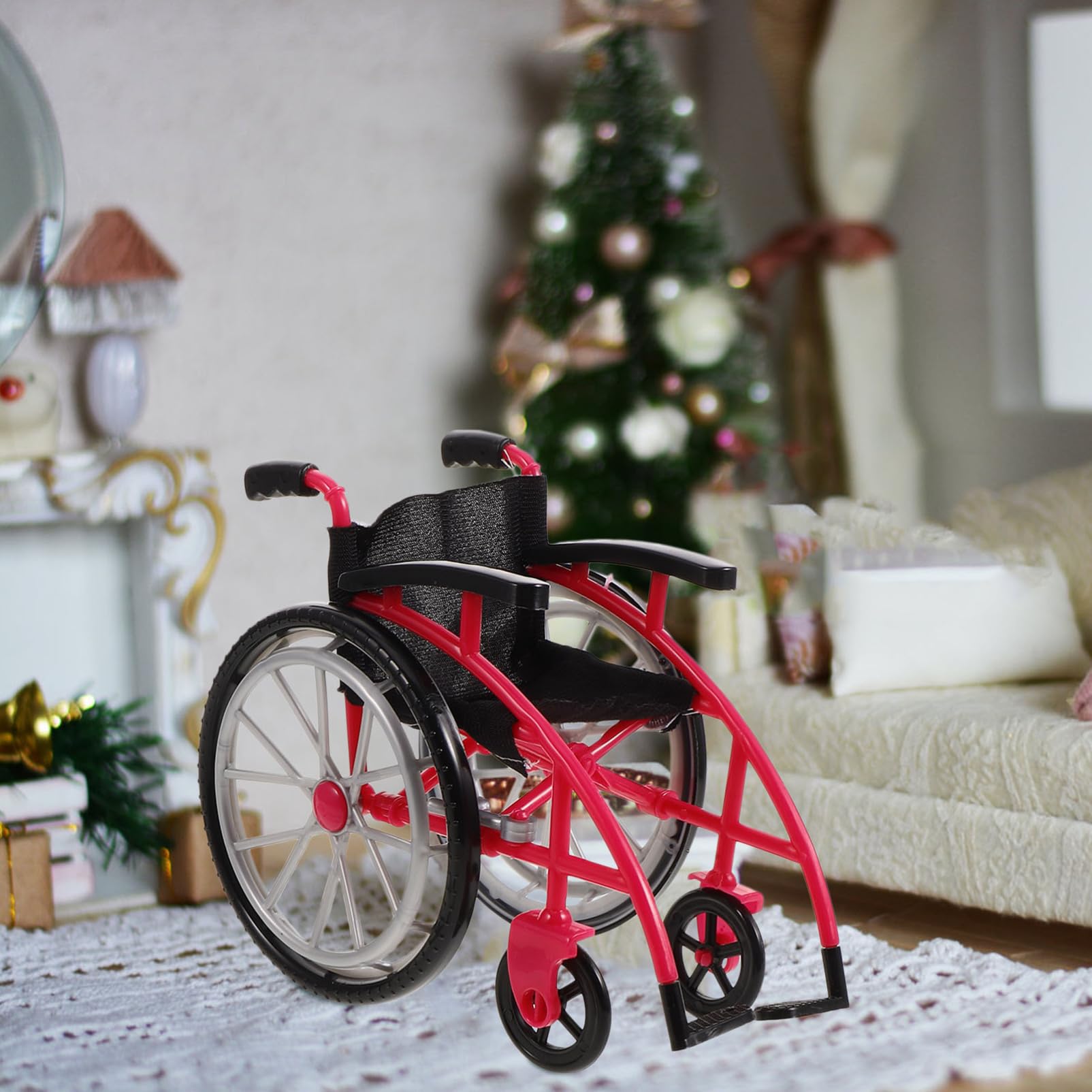TOYANDONA 1 Set Doll Wheelchair and Crutches Playset: Realistic Miniature Wheelchair Crutch Toy - Image 2