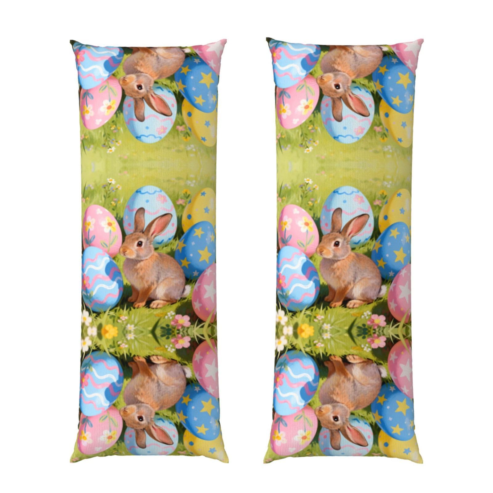 Easter Eggs Body Pillowcase 20x60-Ultra Soft Plush Long Pillow Cover with Hidden Zip for Sleeping