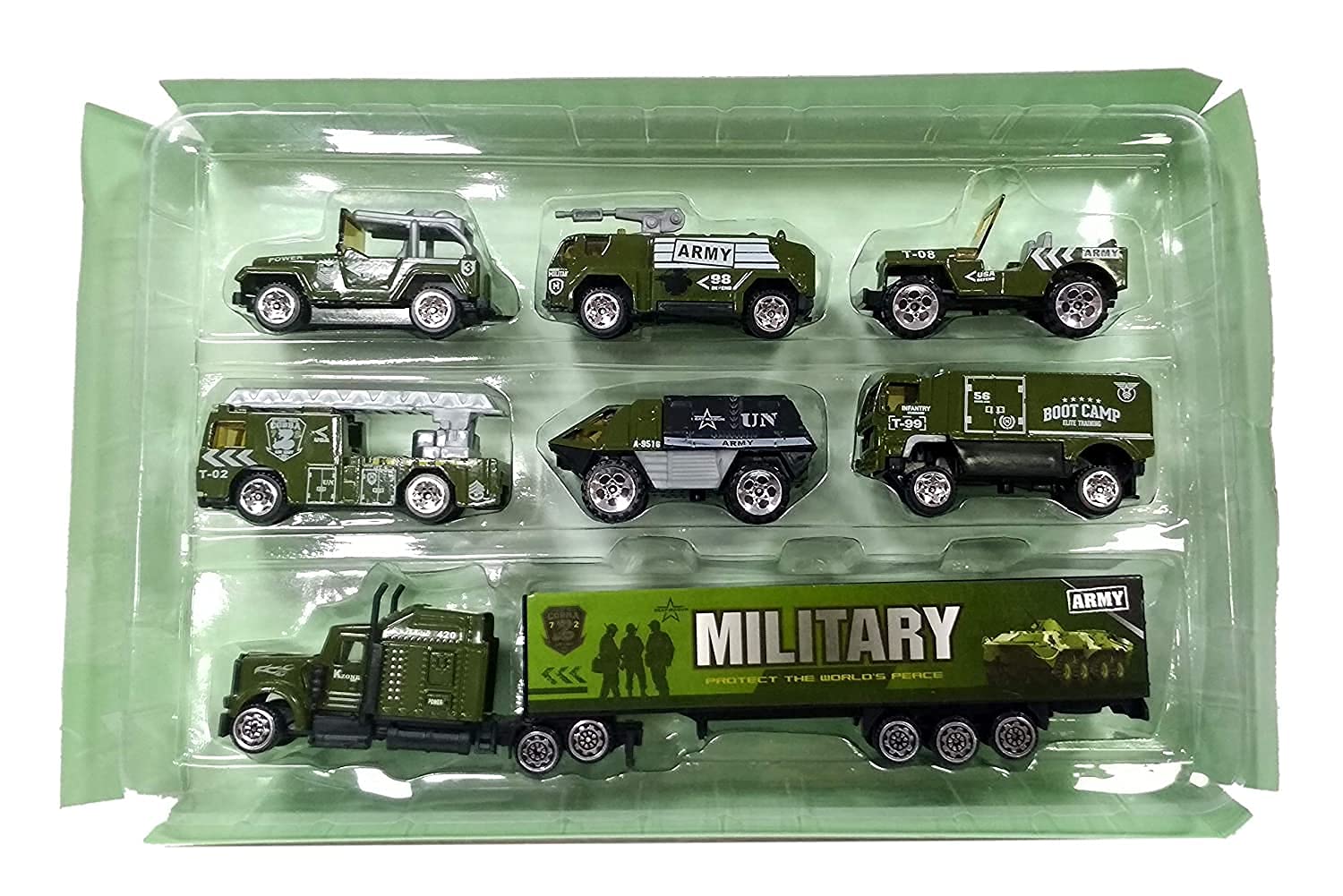 Destonl Mini Die Cast Metal Army Military Friction Vehicle Toys Play Set for Kids/Gift FOT Birthday,Unbreakable Toys for Childrens/Alloy Body car