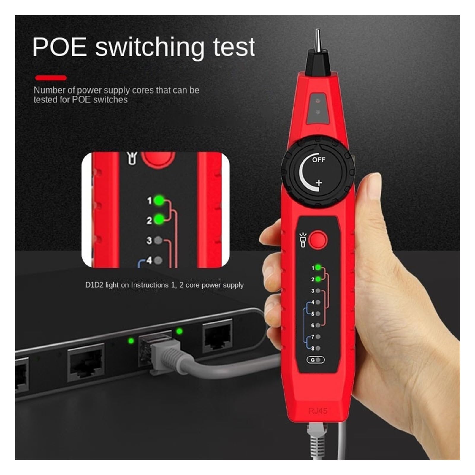 NF-810 Handheld-Multifunktions-Leitungsfinder, Poe-geladenes Netzwerkkabel, Telefonleitung, Leitungssuche, Leitungskabeltester Leicht Und Tragbar