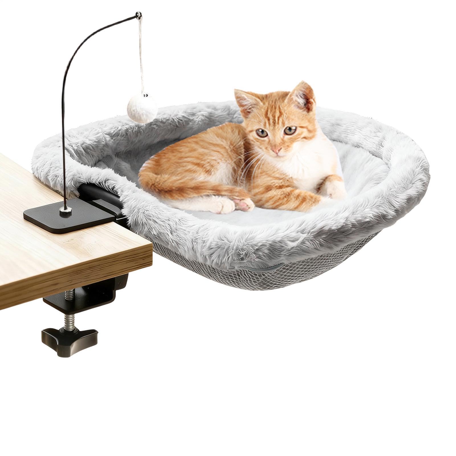 Cama para Gatos de Escritorio Hamaca antideslizante para gatitos que ahorra | Cama de Escritorio Montable para Salón Oficina Hogar Dormitorio Mesa Descanso Juego