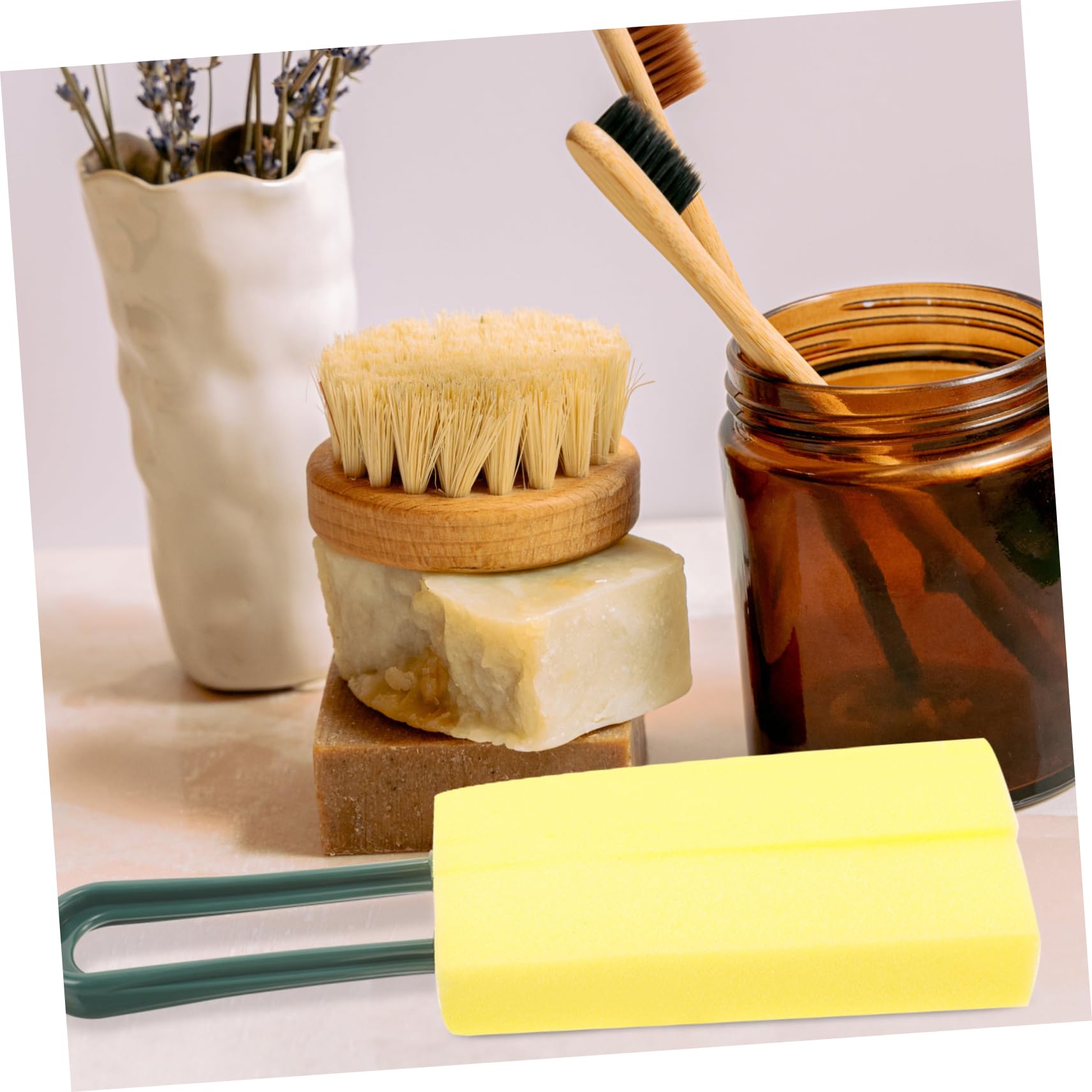 Cabilock U Cup Bottle Brush Large Bottle Brush Bottle Brush Cleaner Flask Cleaning Brush Bottle Washing Brush Sponge Bottle Brush Long Handle Plastic Tumbler