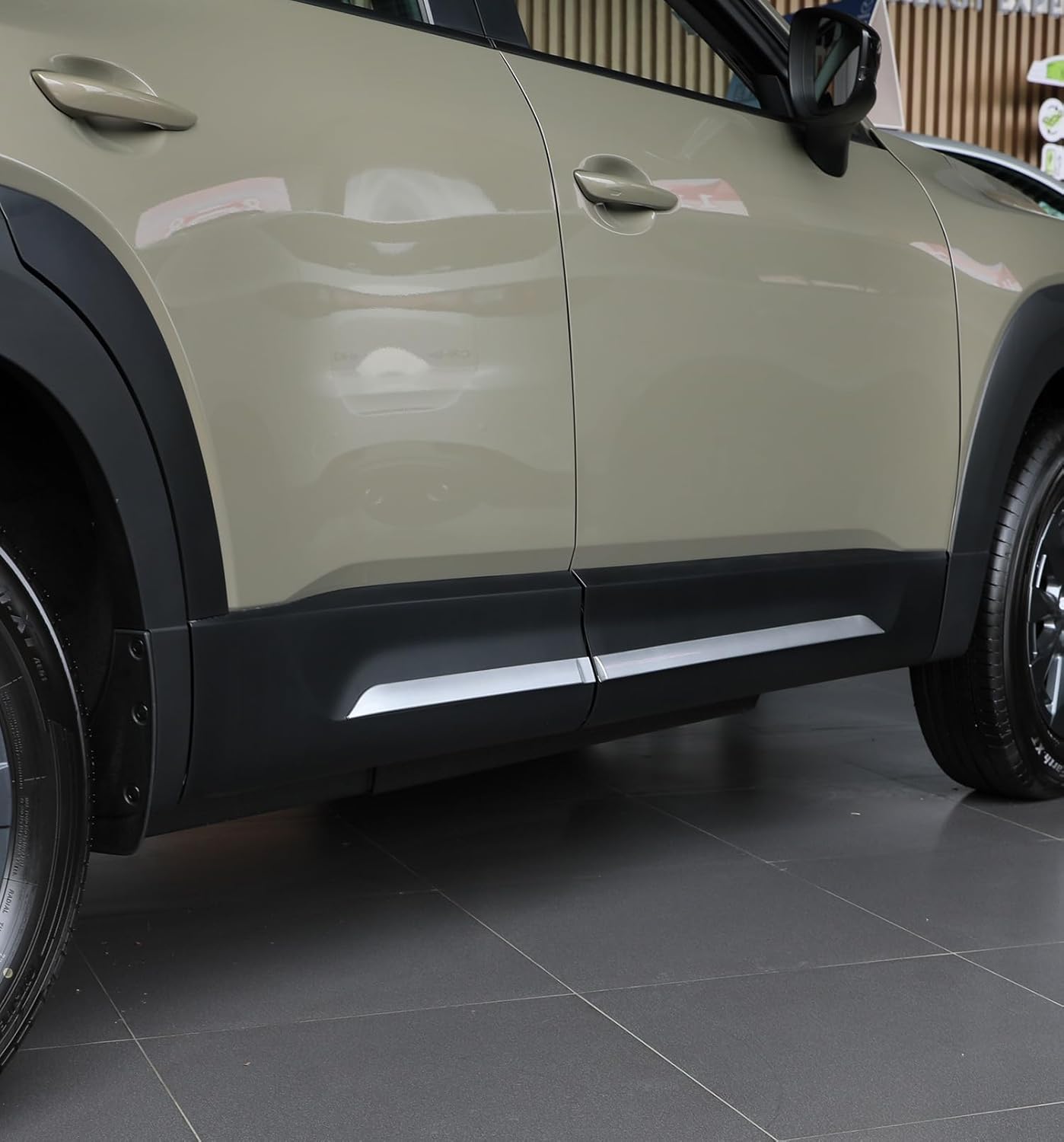 Fit for Mazda CX50 2023 2024 2025 Accessories, OEM Style Body Side Molding Trim Covers, ABS Glossy Silver Door Molding Trim Kit Strips Door Guard Protector Side Rocker for CX-50 CX 50 Hybrid