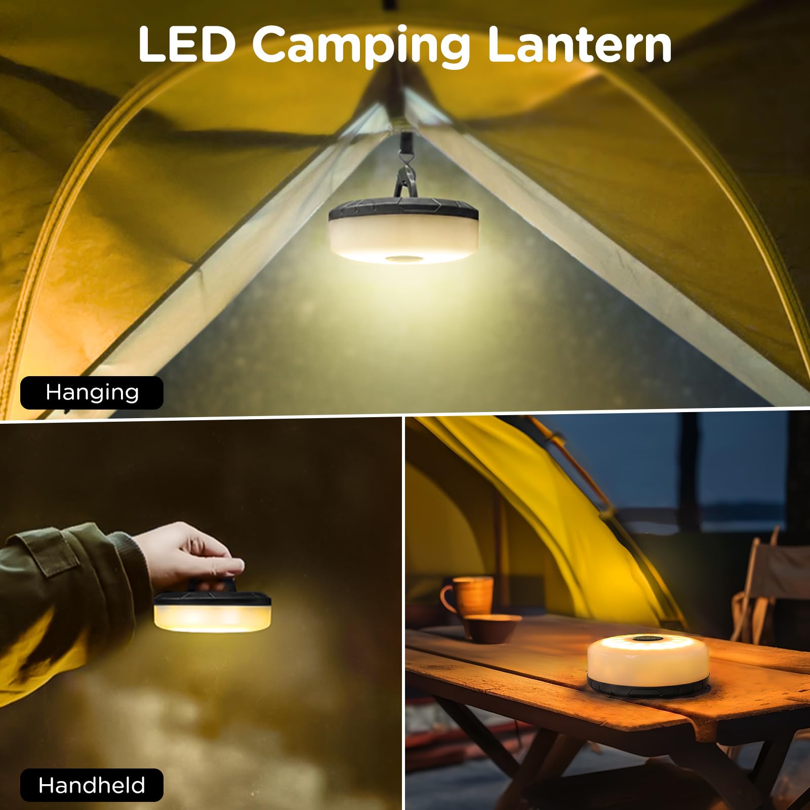OGERY 2er-Pack Camping-Lichterkette, 100 m, wiederaufladbare Weihnachts-Lichterkette für drinnen und draußen, 8 Modi, 4-in-1, schnelle Aufbewahrung, tragbare Lampe für Weihnachtsbaumdekoration, Party | Tragbare wiederaufladbare Lichterkette, wasserdicht,