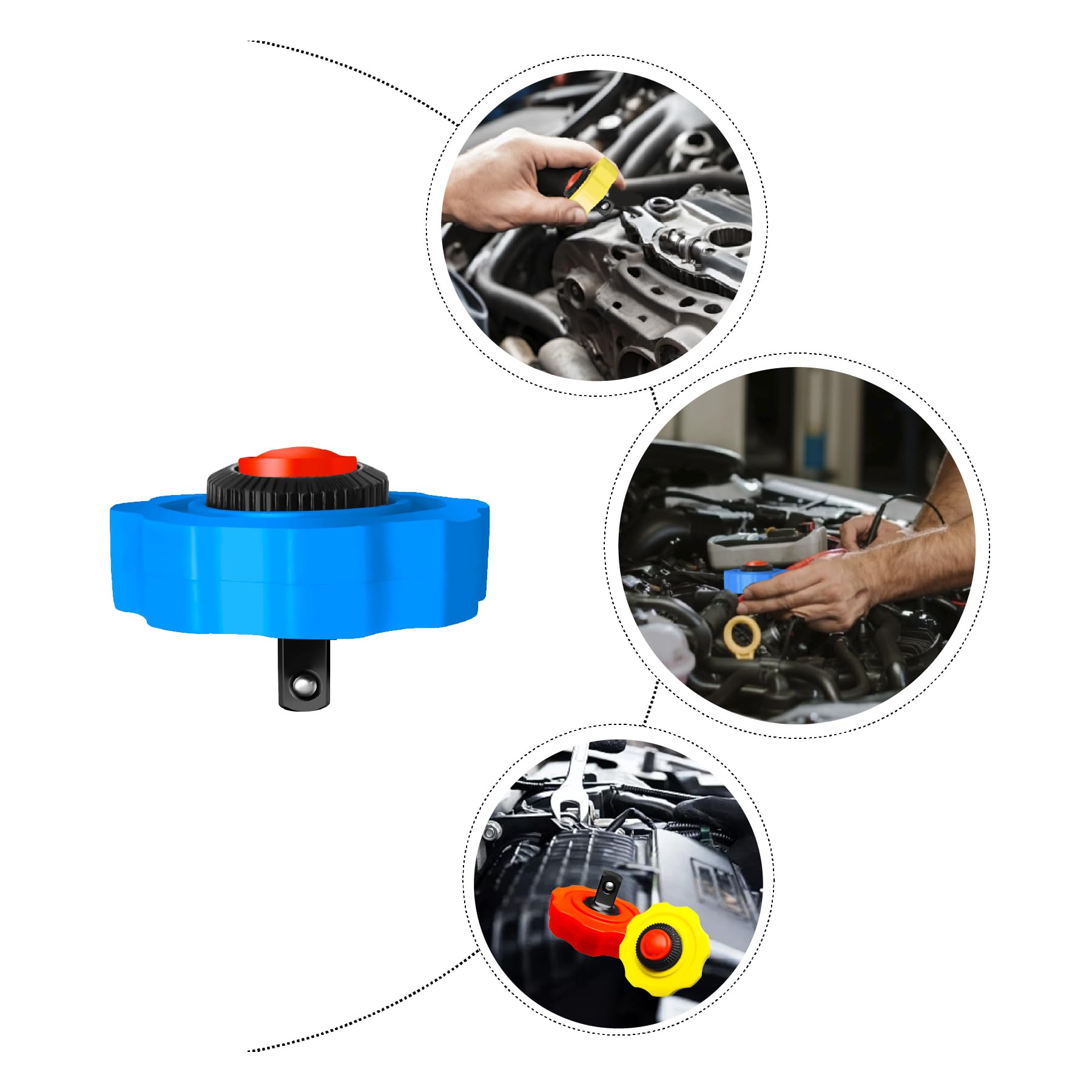 Set di 3 mini chiavi a cricchetto a leva, 1/2", 3/8", 1/4", in acciaio al carbonio, mini chiave a cricchetto per spazi ristretti