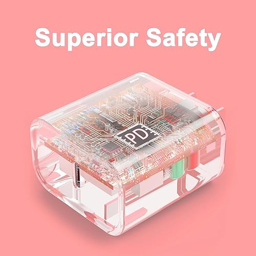 Vista 51 de iGENJUN Cargador USB C de 20 W, certificado MFi para iPhone 15, 14, 13, 12, cargador rápido, compacto PD 3.0, bloque de cargador de pared, lila