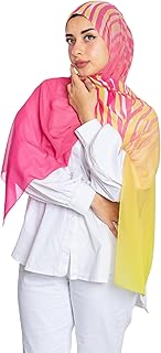 فرح سكارف قصير شيفون للنساء - متعدد الالوان - 180 × 70 سم