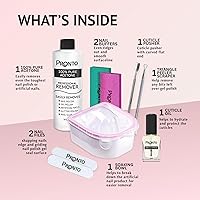 Vista 2 de Pronto Kit de removedor de esmalte de uñas de gel – 8 onzas de acetona pura 100 por ciento, lima de uñas, cuenco de remojo de esmalte de uñas