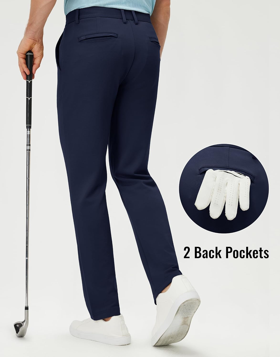 M MAELREG Golf Pants Men Stretch Dress Casual Business Pants with Pockets | Regular Fit, Breathable Fabric, UPF 50+ Sun Protection, 4-Way Stretch, Wrinkle-Resistant, Ideal for Golf, Work & Casual Wear