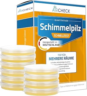 Schimmelpilz-Schnelltest, 10 Nährböden für mehrere Räume, Schimmeltest für zuhause made in Germany, inkl. Anleitung und Auswertungsprotokoll