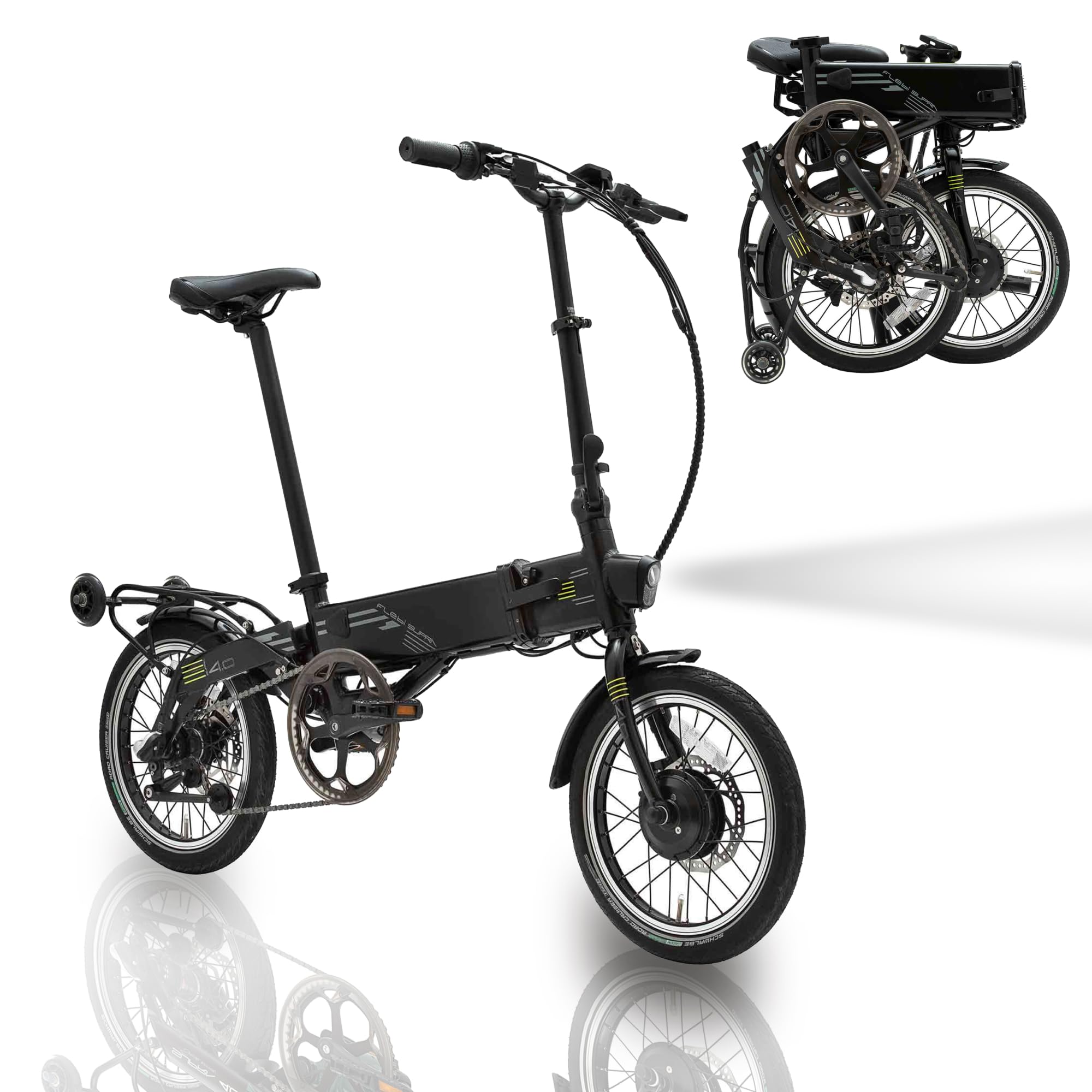 Flebi Supra 4.0 Vélo Électrique Pliable 16" | Autonomie 70 km | Batterie Amovible 10,4Ah/374Wh | 3 Vitesses | E-Bike Urbain Unisexe Compact et Léger Femme/Homme