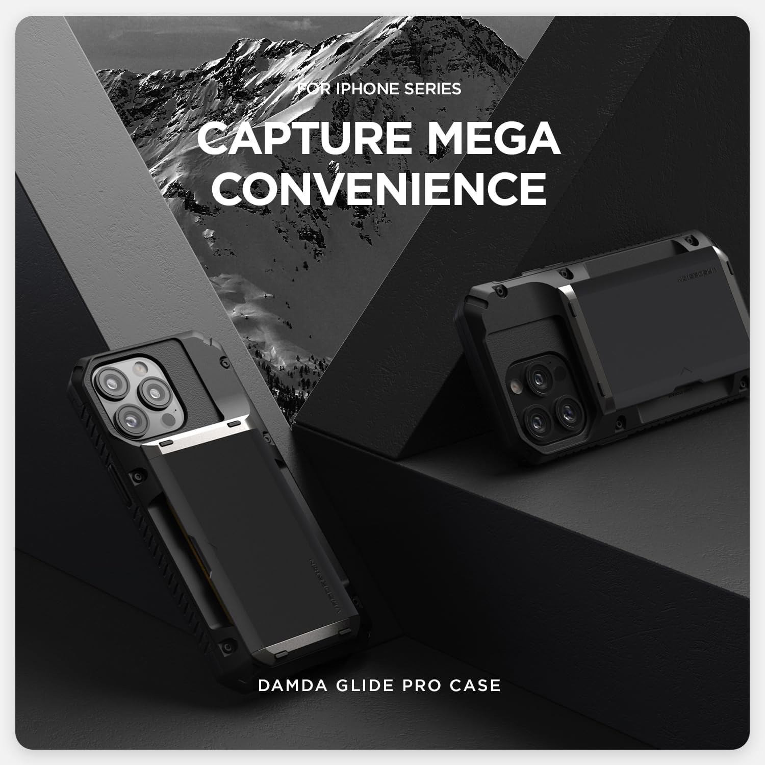 VRS DESIGN Damda Glide Pro Card Holder Case for iPhone 16 Pro Max (2024), Sturdy Semi Auto Card Slot Wallet [4 Cards] Case Designed for iPhone 16 Pro Max (2024) Liberty Black - Image 6