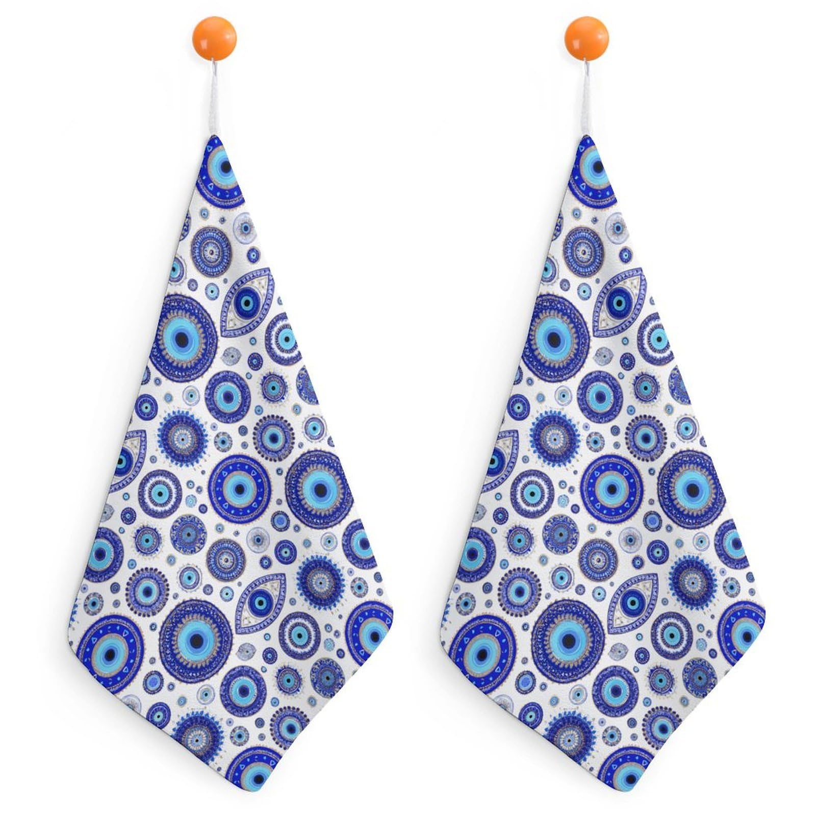 CGSBNGHA Blue Greek Evil Eyes Hand Towel Hanging Face Towels Cleaning Cloths Handkerchief for Bathroom Kitchen