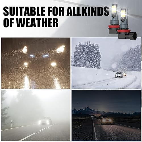 Miniatura 6 de QODOLSI Paquete de 2 bombillas LED antiniebla, luces de coche superbrillantes H8H11, kit de conversión de bombilla LED de 110 W, accesorios de