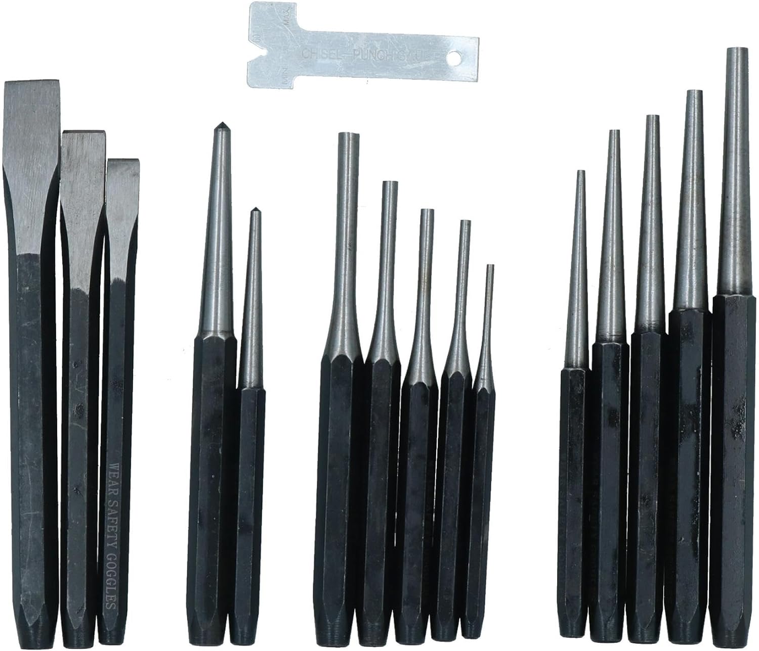 16pc Punch And Chisel Set Metal Pin Punch Punches Marker Taper Tapered