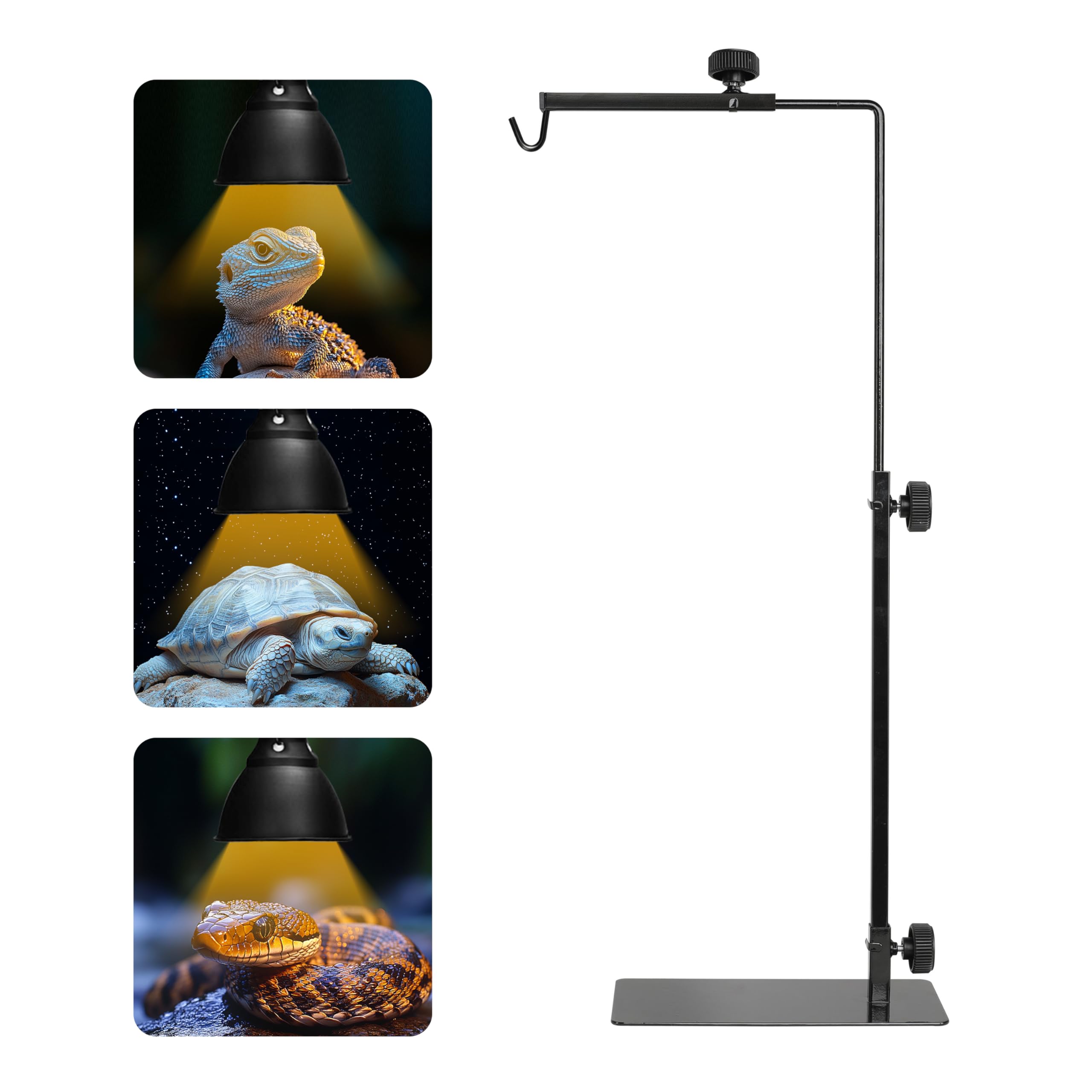 Reptiel warmtelampstandaard,Lampstatief voor reptielentank - Reptielenlampstandaard Lampsteun voor reptielenvetplanten Glazen terrariumverwarmingslicht Qumiuu