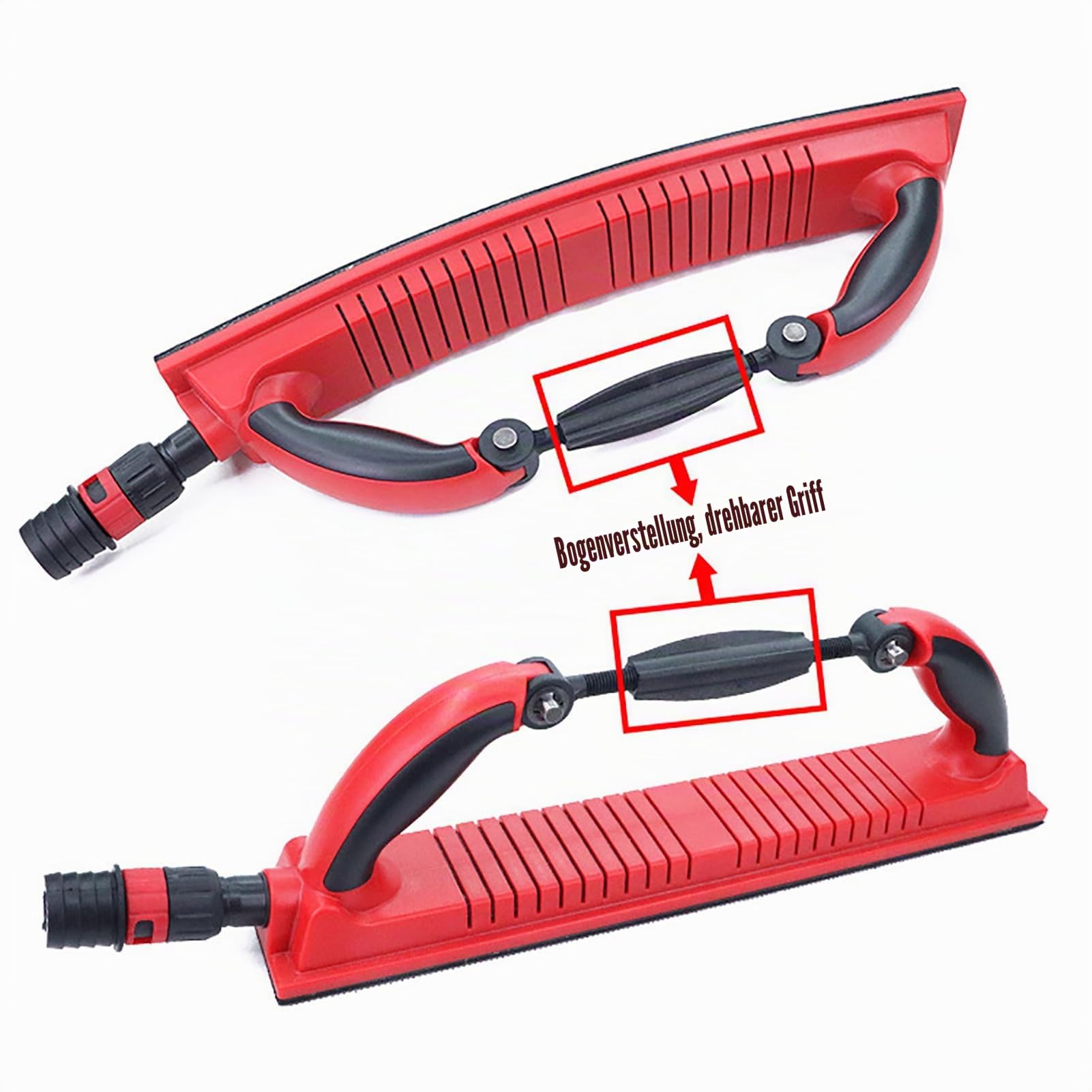 Multifunktions-Handschleifer, Handschleifklotz-Set, verstellbarer Radius Flex Longboard Handschleiffeilenblock Handschleifer, Trockenbauschleifer, Auto-Körperschleifblock (Rot)