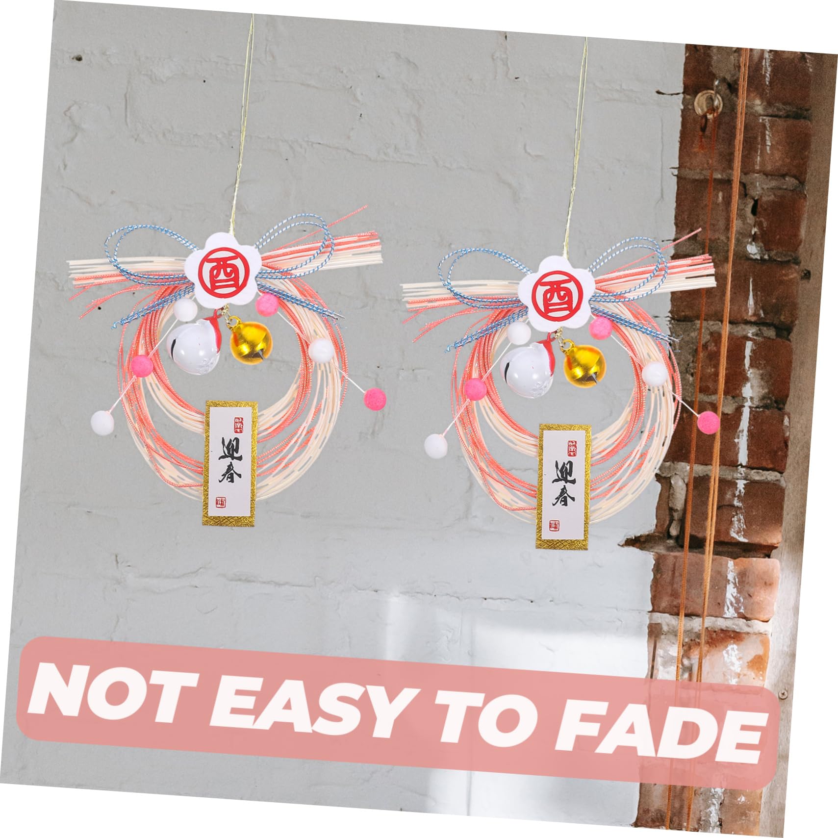 ABOOFAN 5St Anhängerdekoration aus Stroh hängende Segensverzierung hängender Strohkranz als Ornament Dekoration Wohnkultur Girlande Japanischer gewebter Kranz Verzierung Kabel