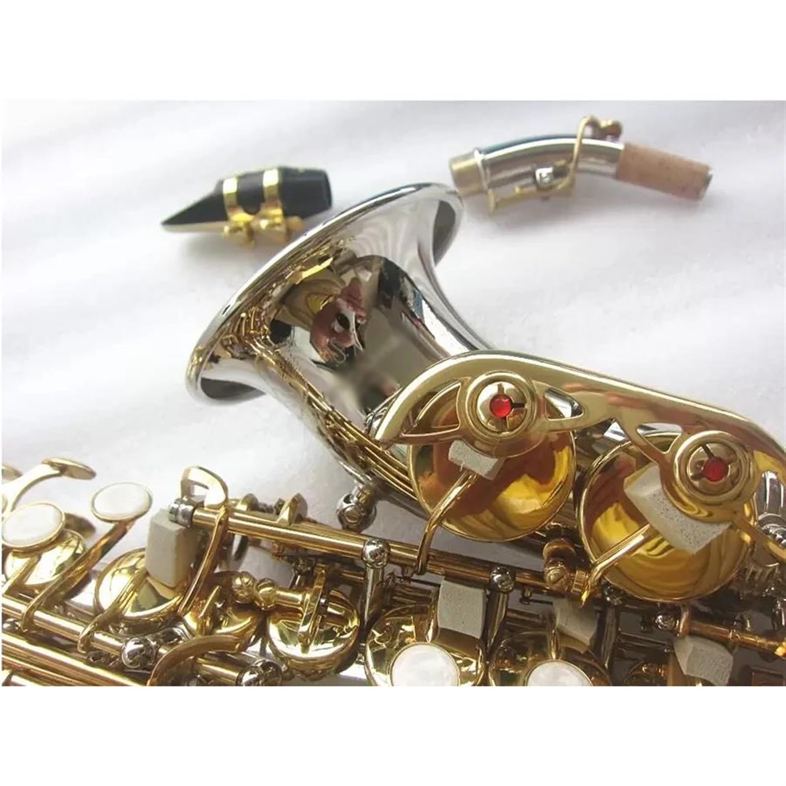 Professionale Sassofono Sax Soprano Sassofono Soprano Curvo Nichel Argento Ottone Sax Con Bocchino Patch Pad Ance Piega Collo