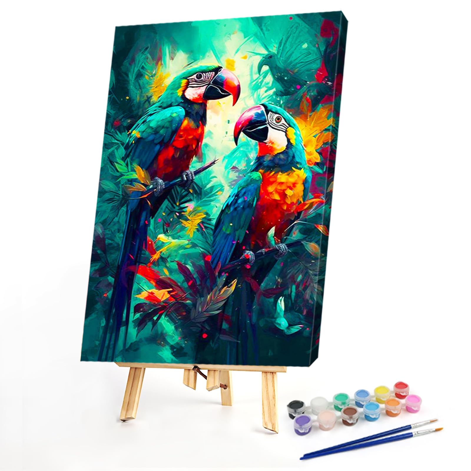 POETRYDRAW DIY Bird Paint By Numbers Kit on Canvas 15.75x23.62inch Without Frame Paint by Numbers Kits Drawing Paintwork for Beginners Adults Gift Home Wall Decor
