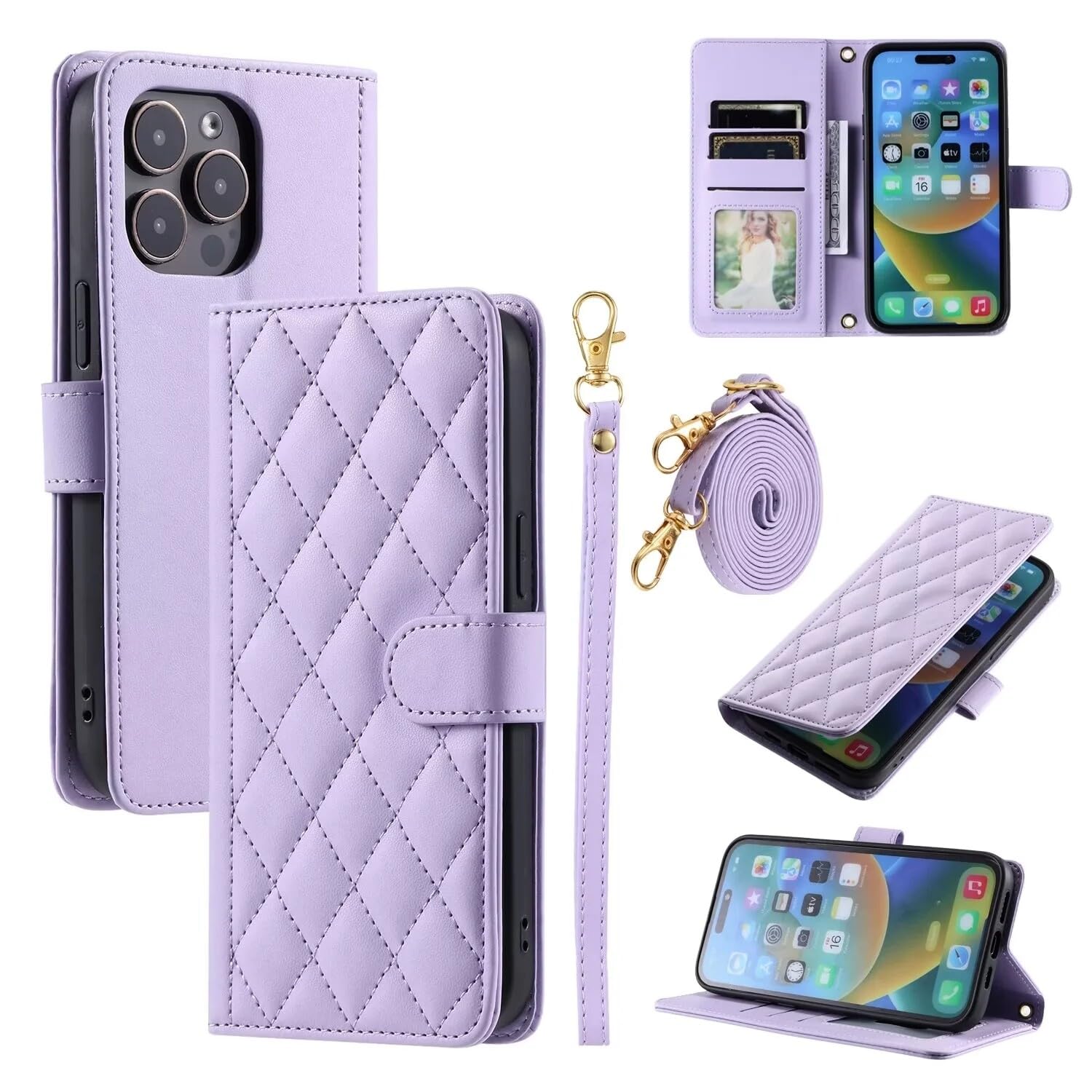 Generic Étui compatible avec Sony Xperia 5 (couleur : violet) Étui portefeuille à rabat magnétique en cuir de qualité supérieure