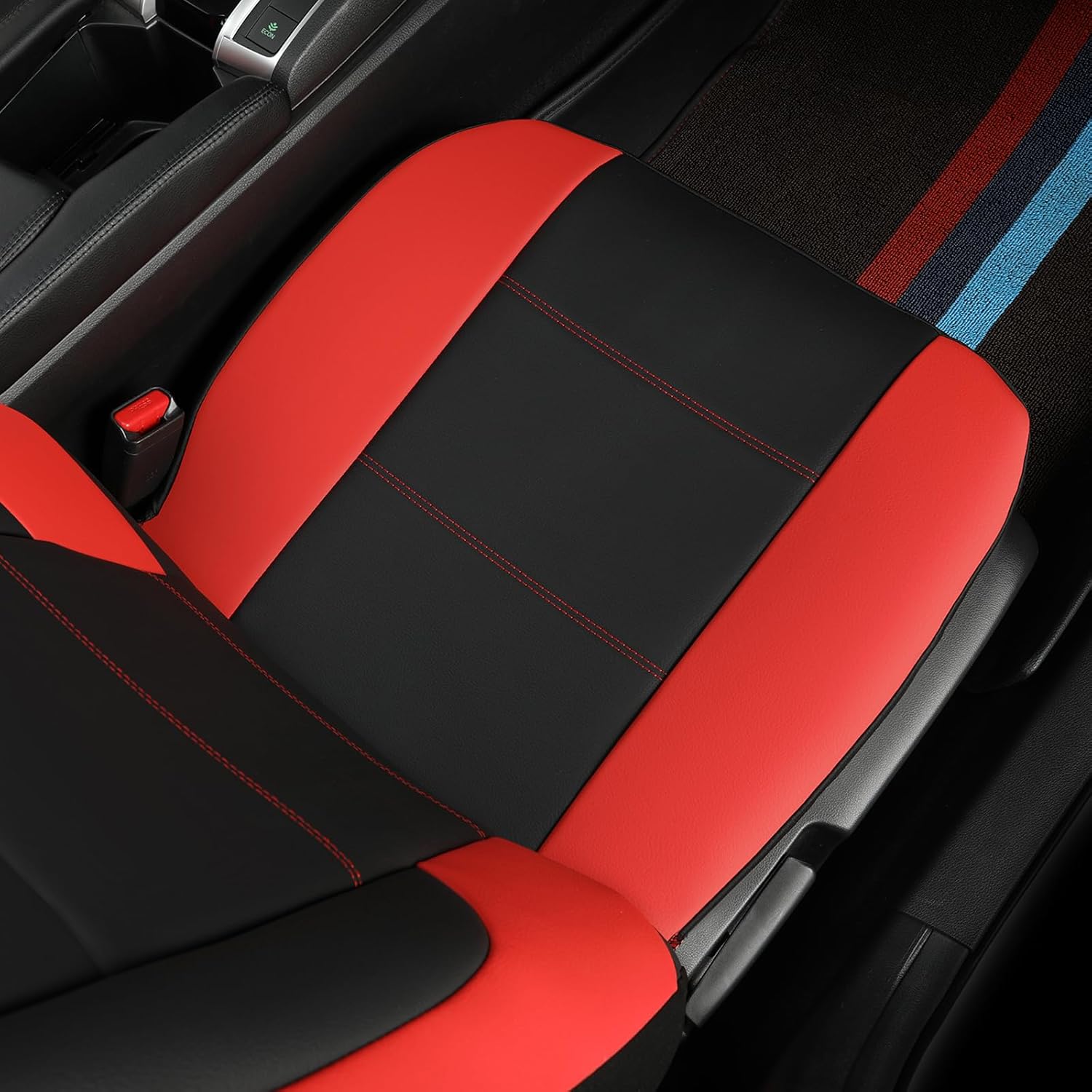 GIANT PANDA Front Car Seat Cover for Jeep Wrangler TJ 1997-2006,Faux Leather Bucket Seat Covers Custom Fit Jeep Accessories (Red) 2-Pack
