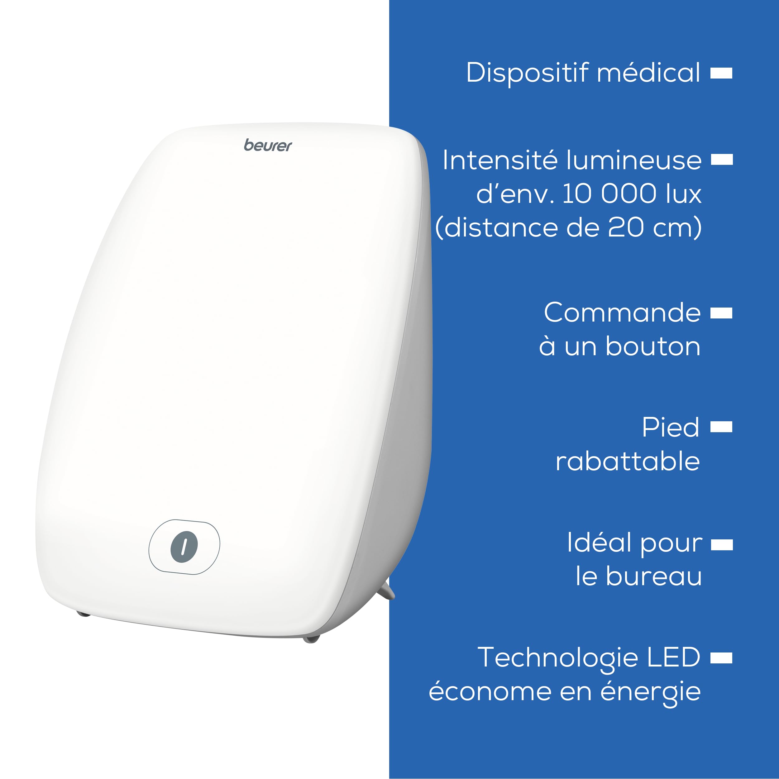 Beurer TL 41 Touch lampe de luminothérapie avec touche tactile, améliorez votre bien-être grâce à la simulation de la lumière du jour, idéale pour le bureau
