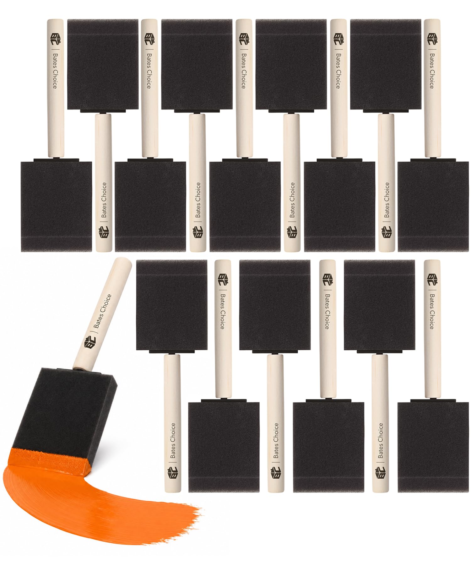 Bates Choice 2-Inch Foam Brush 16-Pack