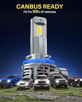 AUTOONE 2026 Upgraded H11 Headlight Bulbs, 1200% Bright 60000 Lumens H8 H9 Bulbs