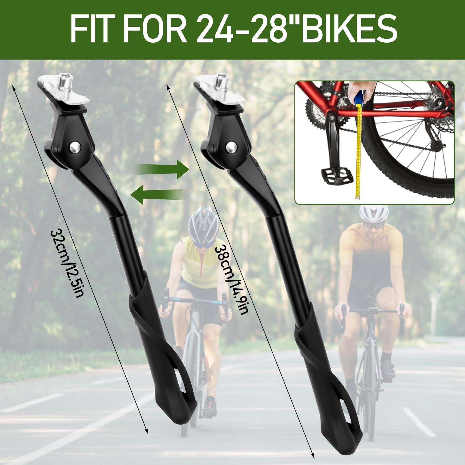 Béquille De Vélo Réglable Pour VTT 24-29 Pouces – Support Central En Alliage D’aluminium Antidérapant