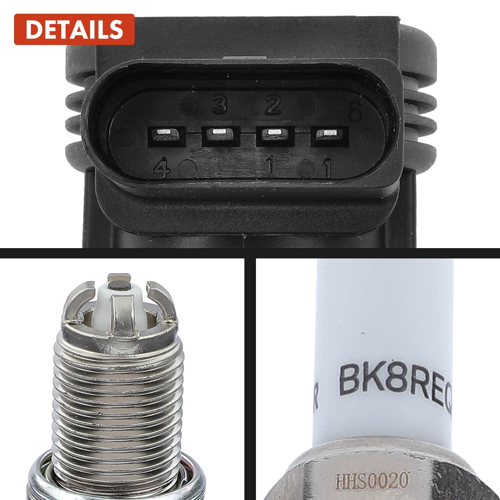 Frankberg 4 bobinas de encendido + 1 bujía | Compatible con: Altea XL 5P5 5P8, T.o.u.r.a.n 1T1 1T2, Golf Plus 521 5M1, O.c.t.a.v.i.a II 1Z3, TT 8J3