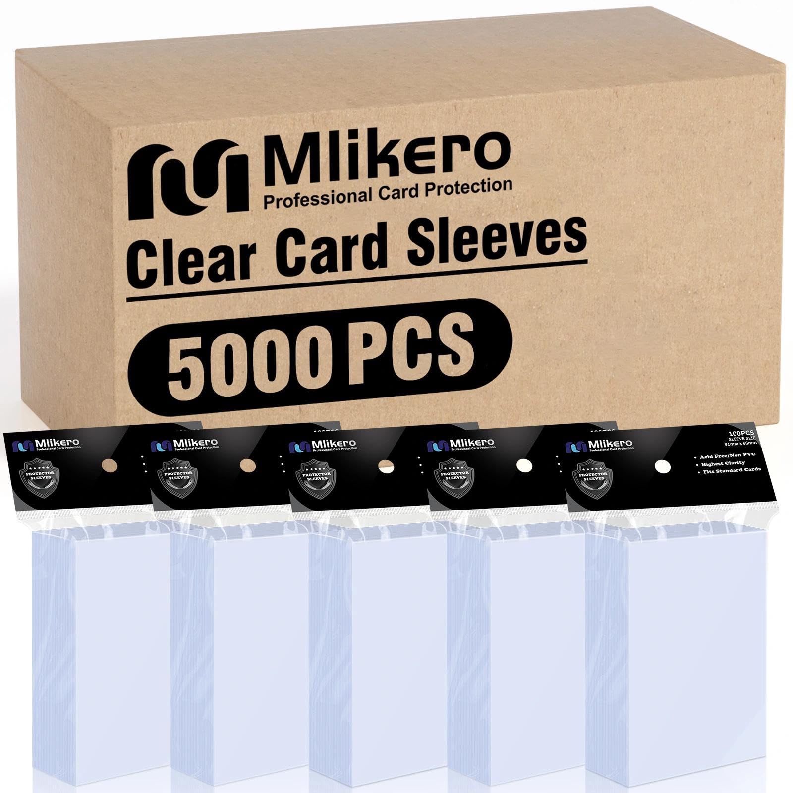 5000 Counts Card Sleeves, Clear Penny Sleeves for Trading Cards