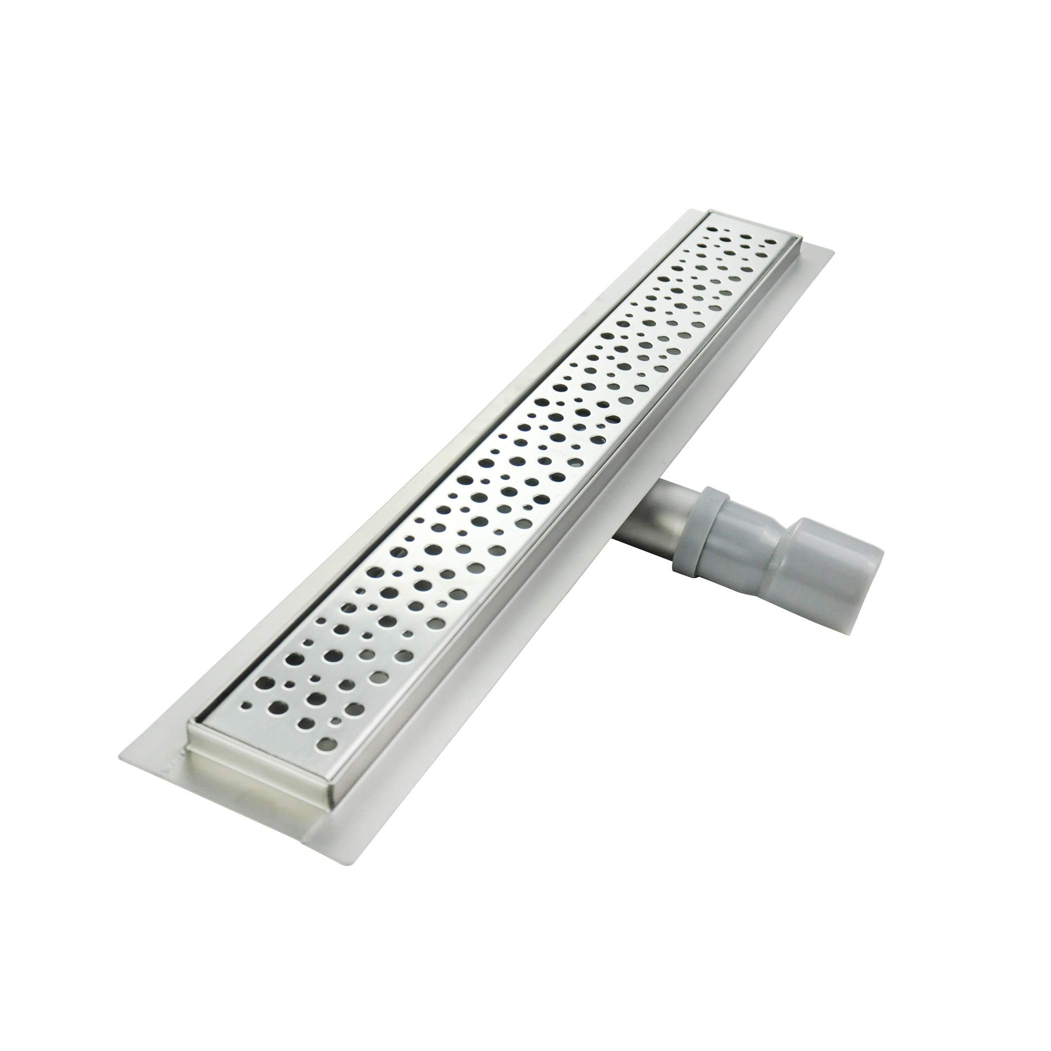 Duschrinne 80 cm Bodenablauf Duschablauf aus Edelstahl sehr flach Größen 50cm – 120cm Model R5 Tropfen