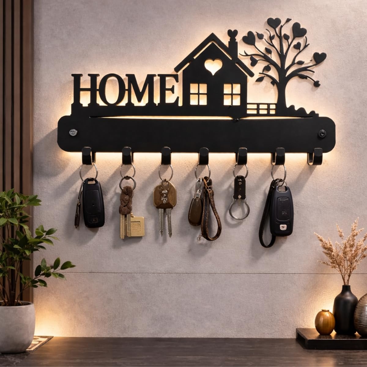 Metal Key Holder Wall Mount – 7 Hooks | Decorative Key Rack & Organizer, Sturdy Hanger for Keys | Stylish Metal Wall Decor Key Hanger for Entryway, Kitchen, Hallway & Room Decor, Gift 3