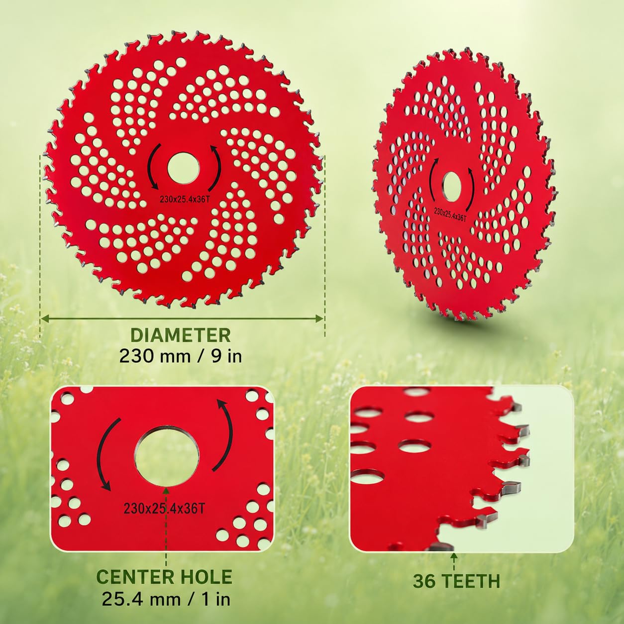 Lama decespugliatore 36 Denti per Castelgarden BKE27D 2 pz