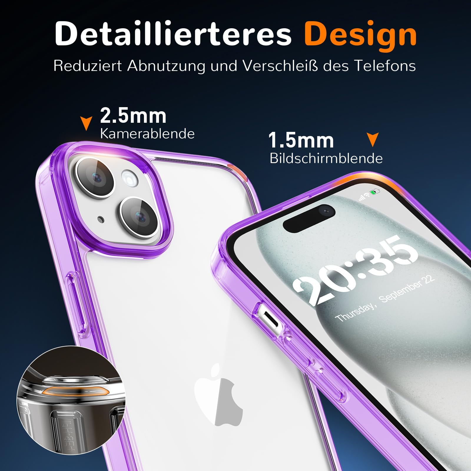Clear Case for iPhone 15, Ultra Thin, Shockproof TPU Cover, Anti-Yellowing, Crystal Clear, Phone Case for Apple iPhone 15 - Clear — view 597