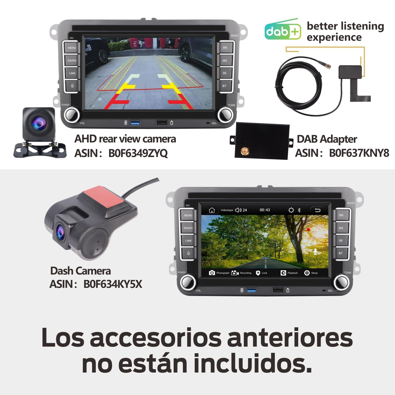 Radio Coche Linux 5s Inicio | Bluetooth/CarPlay/Android Auto Inalámbrico/FM/Am/RDS/USB | DSP 100W | Compatible con VW Golf 5/6 Passat Caddy EOS T5 Tiguan Touran CC Polo