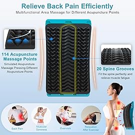 MINOLL Back Stretcher for Lower Back Pain Relief, 4 Level Adjustable Arch Lumbar Back Cracker Board, Back Cracking Device, Back Massager for Scoliosis, Spine Decompression Support - Dark Blue