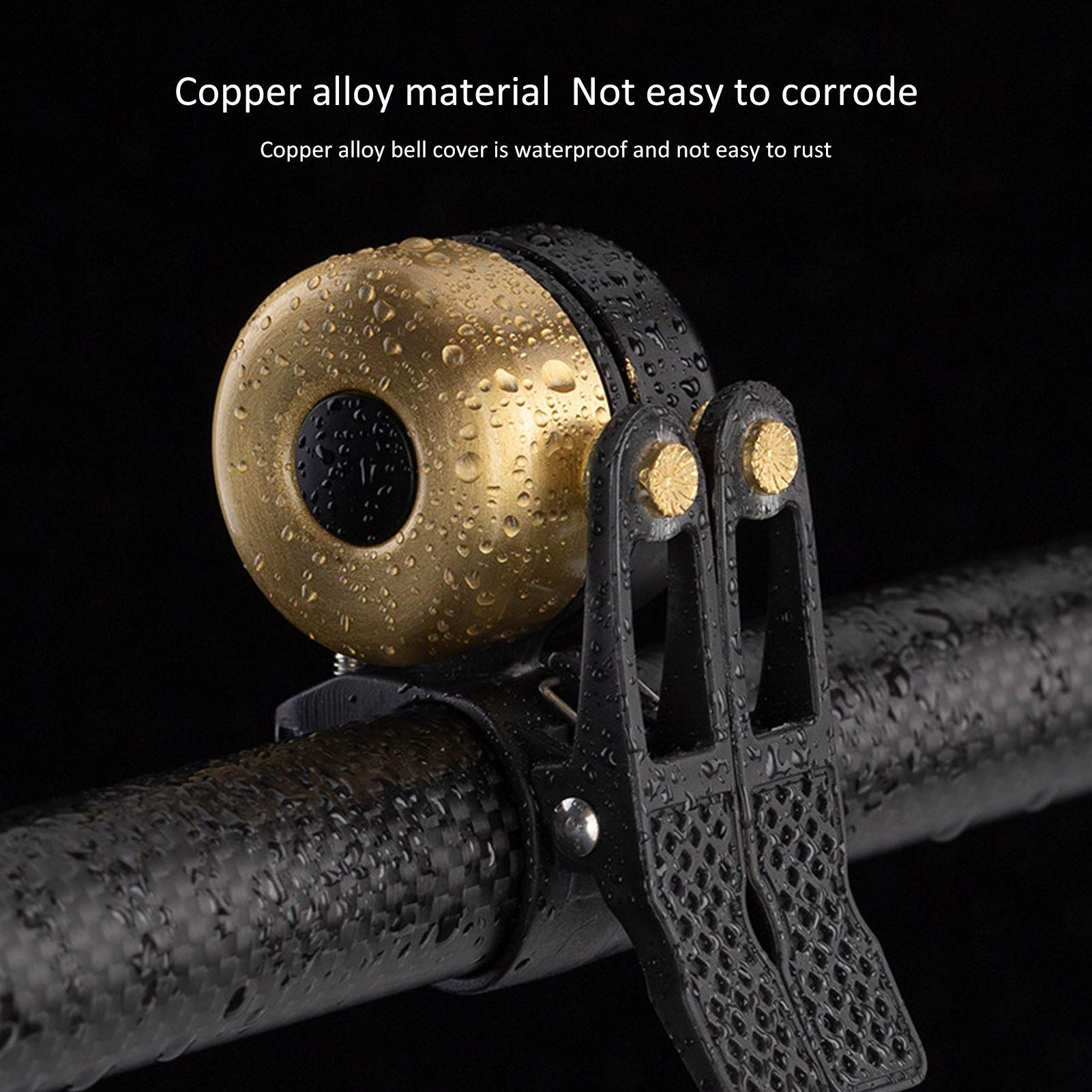 QANYEGN Vintage Cycling Double Bells, Mountain Bike Handlebar Bells, Loudly Sound Mountain Bike Suitable for All Kinds of Cyclings (Brushed Gold)