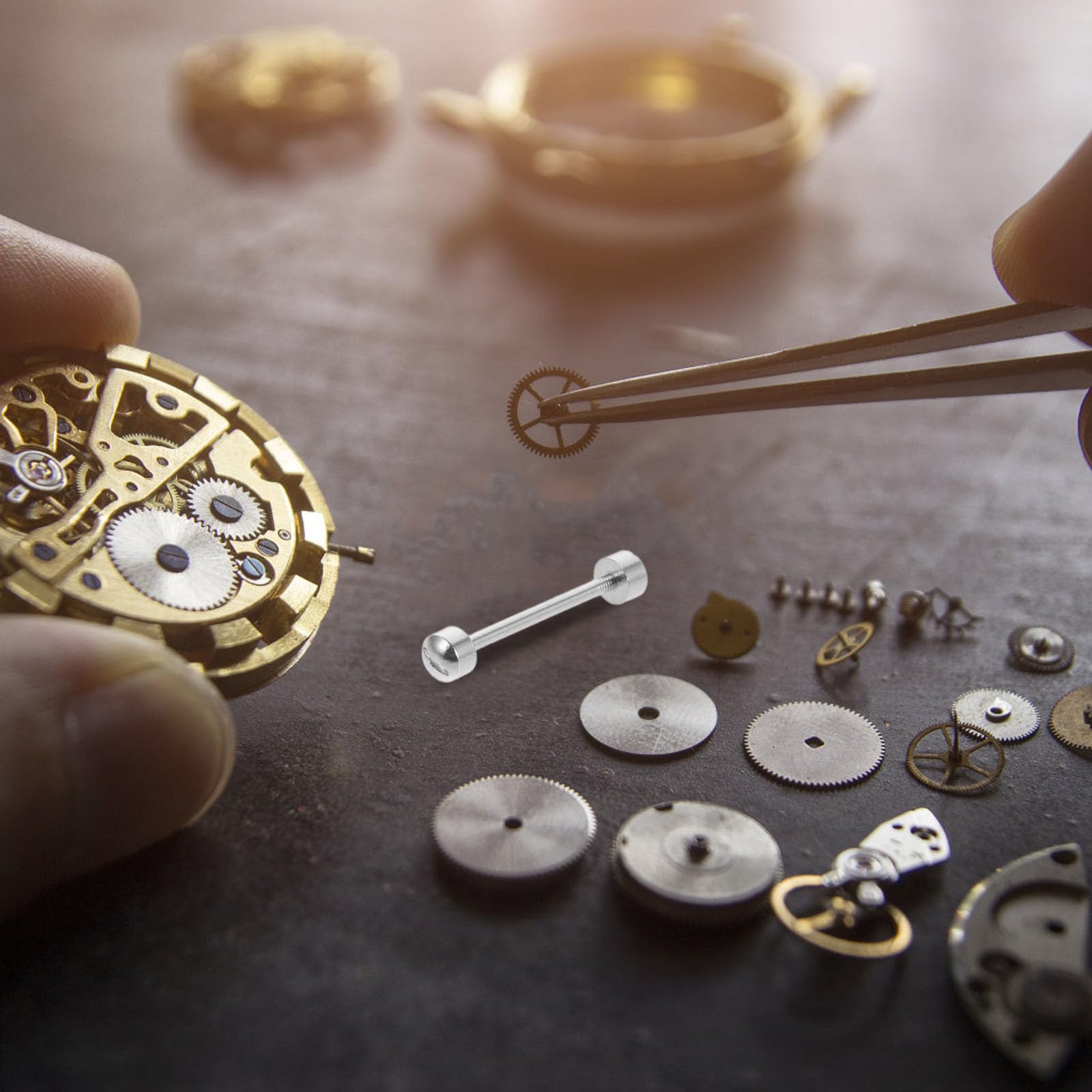 VICASKY Tiges de Vis de Montre en Métal Argenté, Facile à Installer, pour Réparer et Connecter Fermoirs et Bracelets de Montre, Lot de 2 Pièces pour Horlogers
