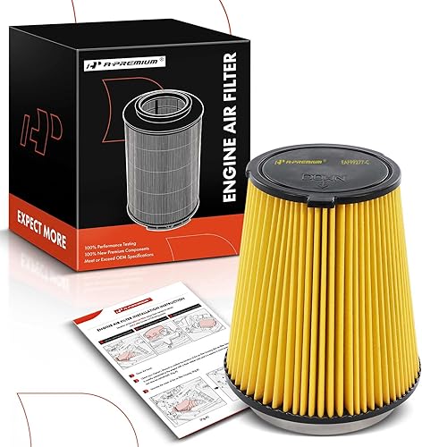 A-Premium Filtro de aire del motor delantero compatible con Ford Mustang 2019-2022 5.0L, 2015-2022 5.2L, repuesto # FR3Z9601B