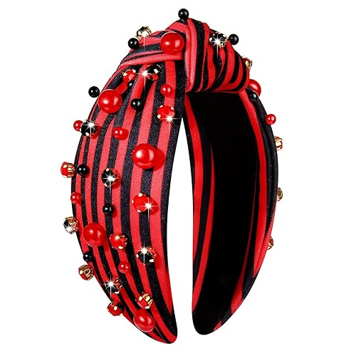 Miniatura 3 de mokkia Diademas anudadas de perlas de cristal para mujer, diadema con diamantes de imitación, diademas adornadas con cuentas de cristal brillante,