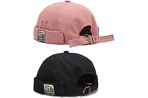 "Hat with No Brim" - Mens Cotton Brimless Skullcap Sailor Cap Rolled...