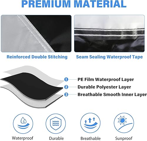 Miniatura 2 de Coverado Funda impermeable para automóvil para todo tipo de clima, cubiertas exteriores completas con bolsillo invisible para espejo, protección