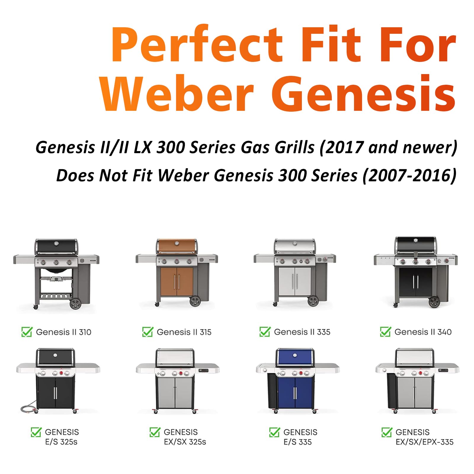 Flavorizer Bars für Weber Genesis II 300 Serie, Genesis II E310, E315, E335 (2017 und neuer) Gasgrills, Ersatz für Weber 66032